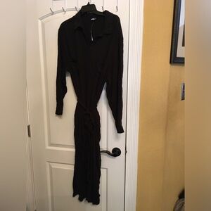Elegant Black Maxi Dress, old navy, button down NEW with tag.